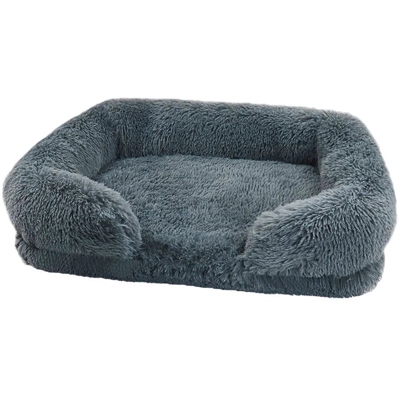 Large Plush Dog Bed with Removable Cushion