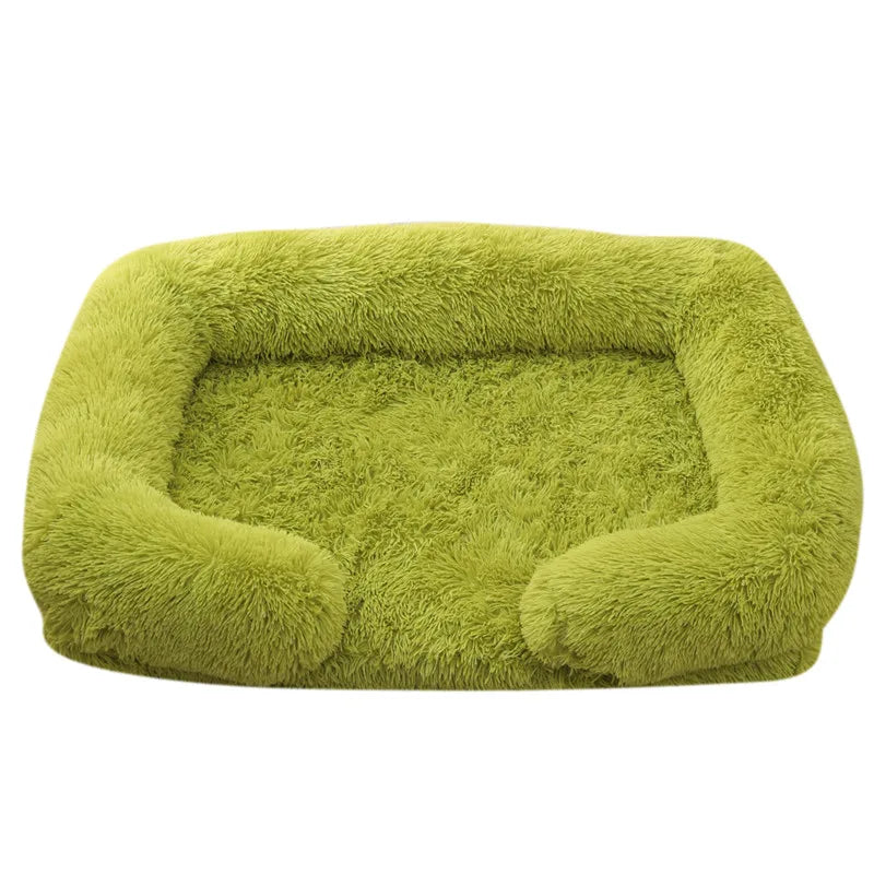 Large Plush Dog Bed with Removable Cushion