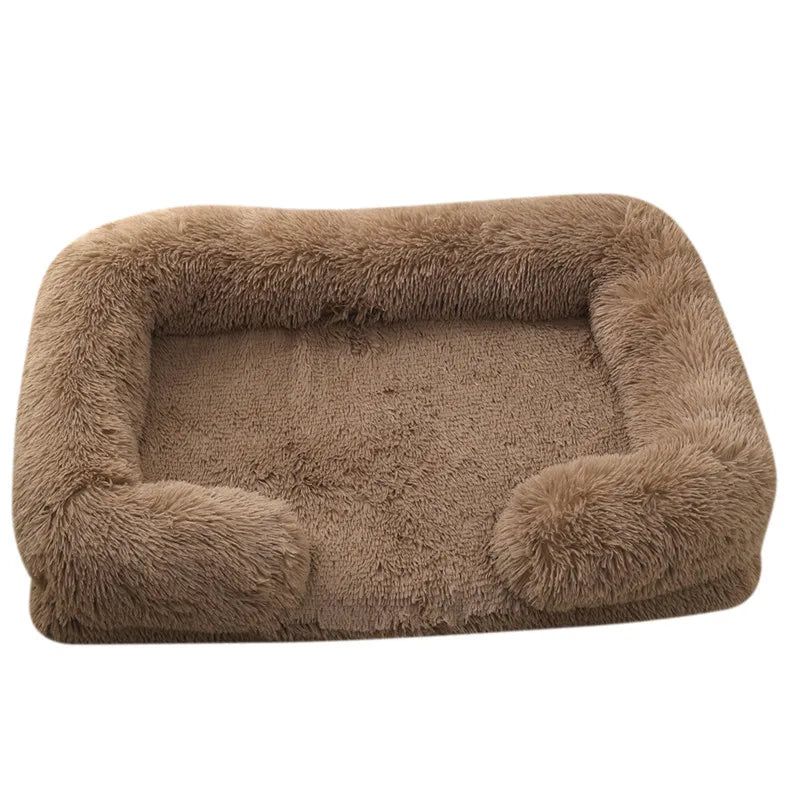 Large Plush Dog Bed with Removable Cushion