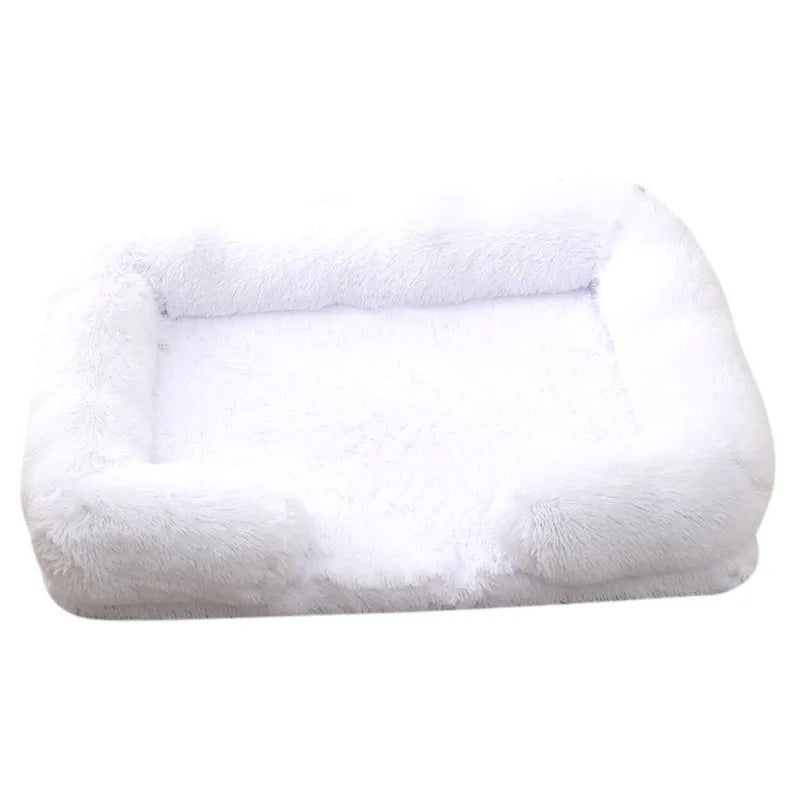 Large Plush Dog Bed with Removable Cushion