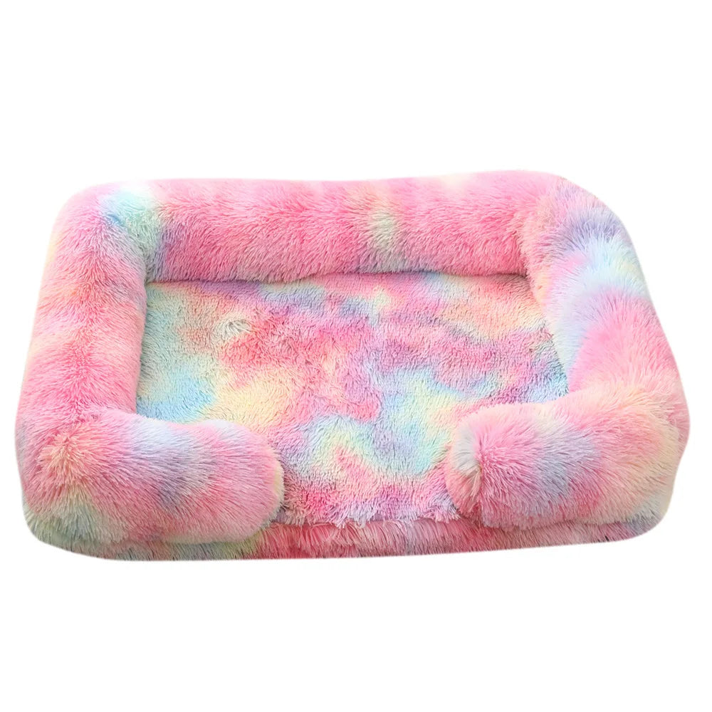 Large Plush Dog Bed with Removable Cushion