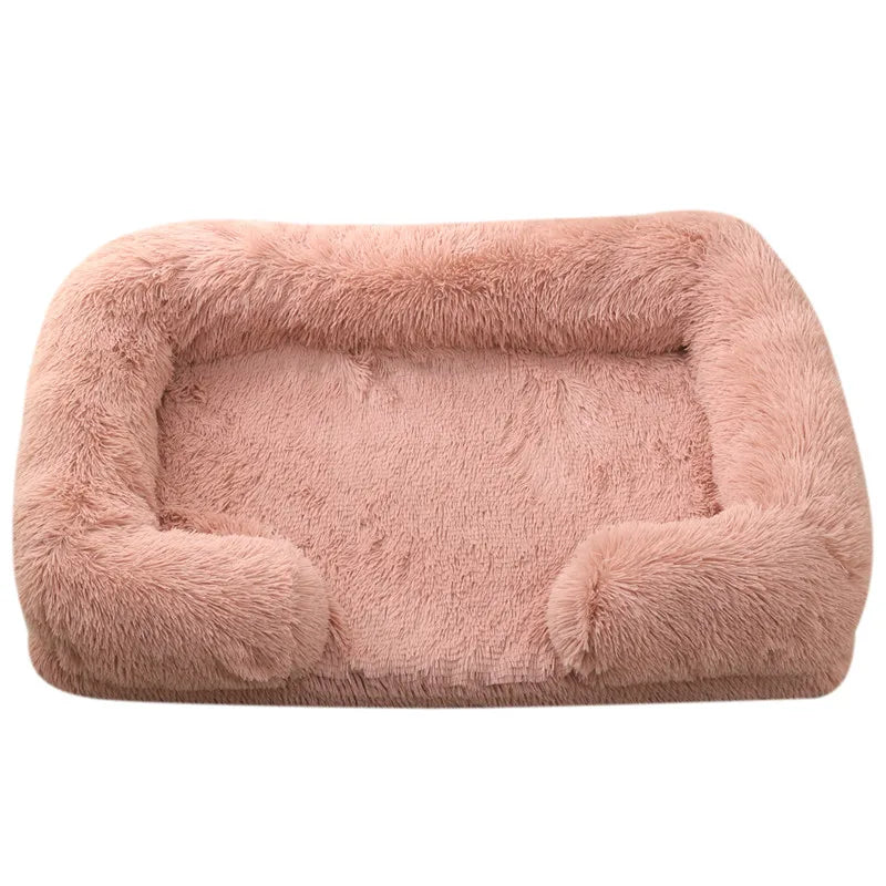 Large Plush Dog Bed with Removable Cushion