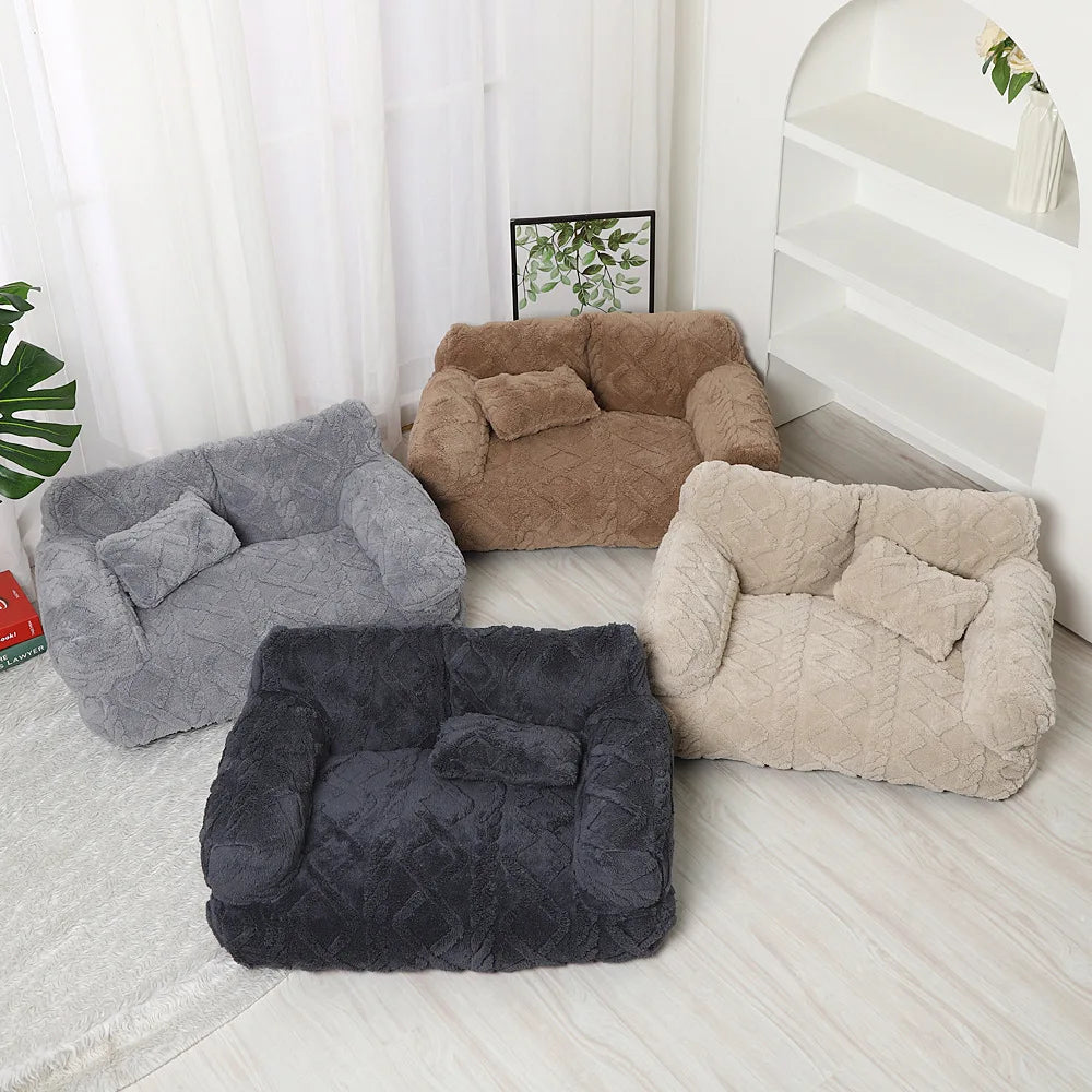 Winter Warm Plush Pet Sofa Bed