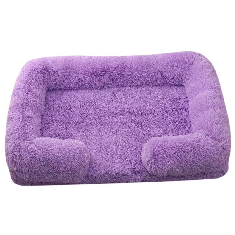 Large Plush Dog Bed with Removable Cushion