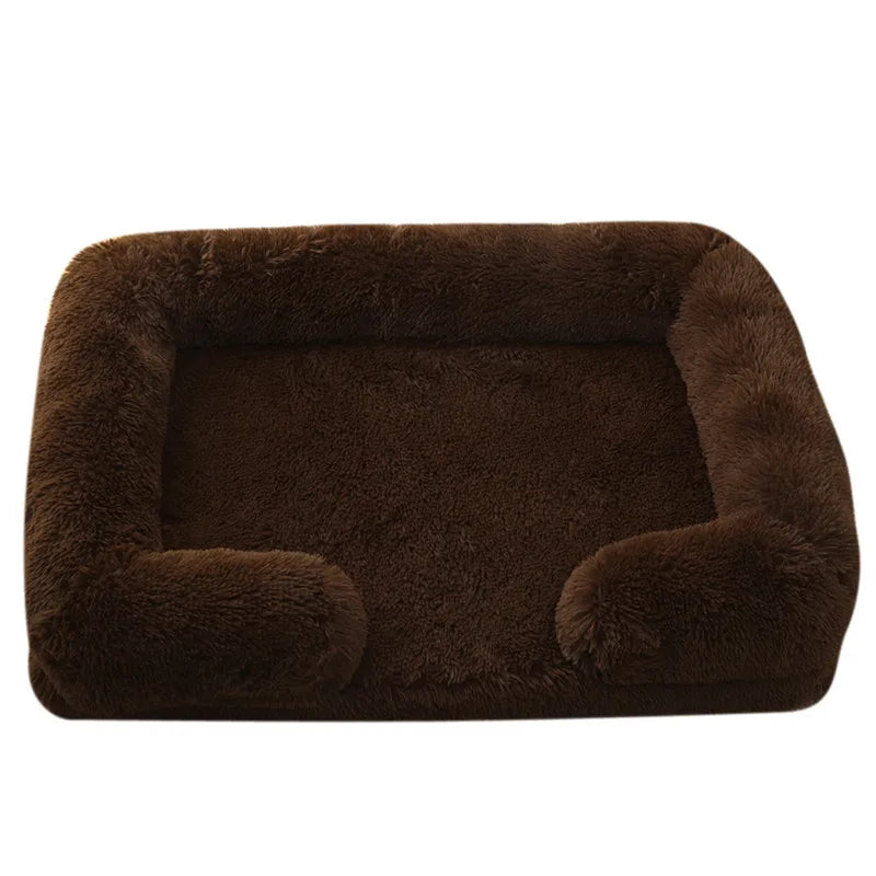 Large Plush Dog Bed with Removable Cushion