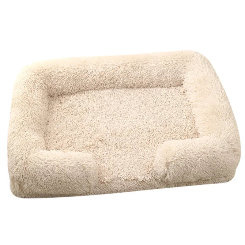Large Plush Dog Bed with Removable Cushion
