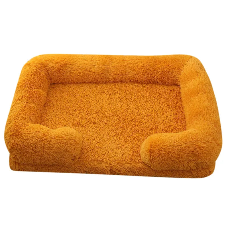 Large Plush Dog Bed with Removable Cushion