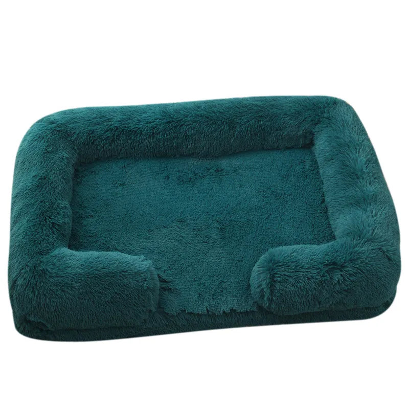 Large Plush Dog Bed with Removable Cushion