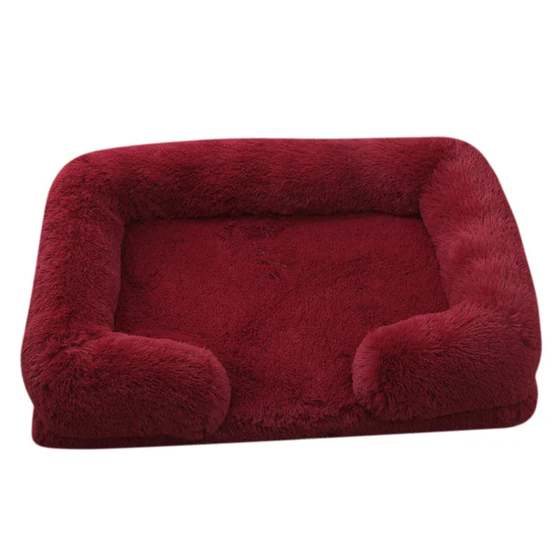 Large Plush Dog Bed with Removable Cushion