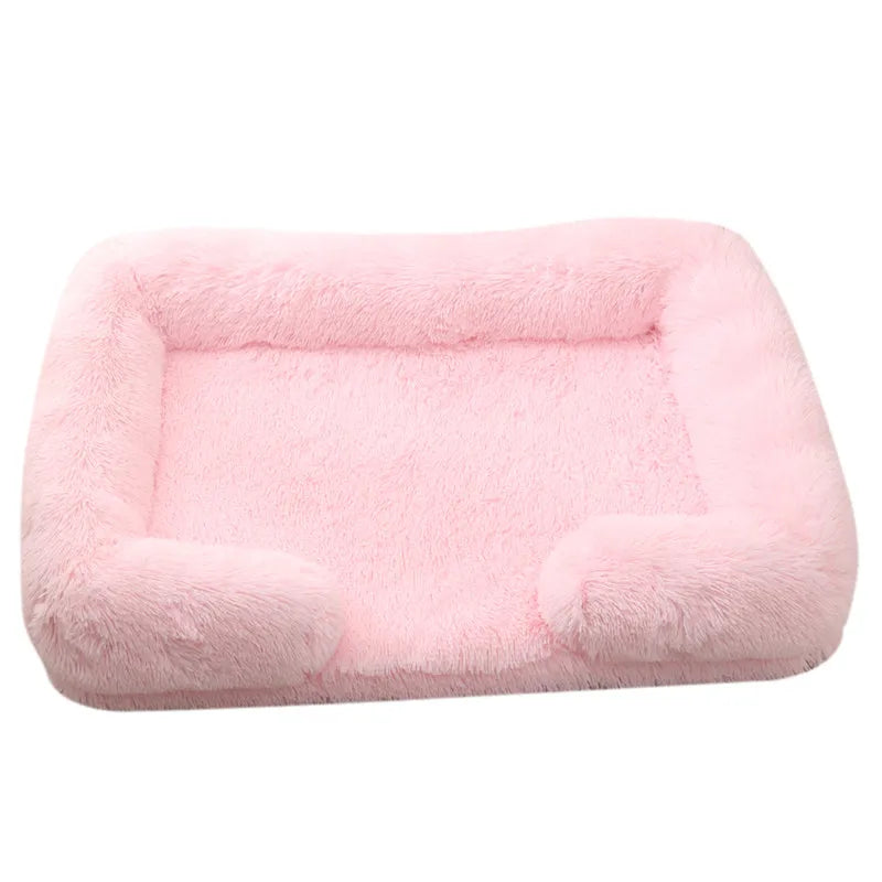 Large Plush Dog Bed with Removable Cushion
