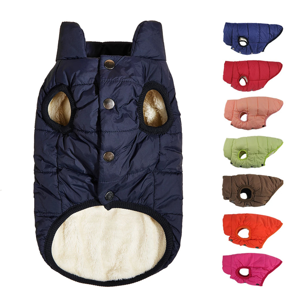 Winter Warm Dog Jacket with Fleece Lining