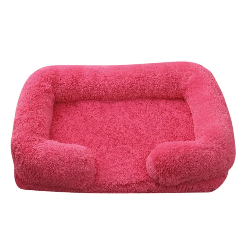 Large Plush Dog Bed with Removable Cushion
