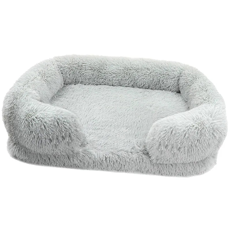 Large Plush Dog Bed with Removable Cushion