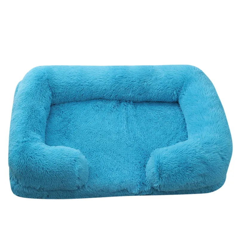 Large Plush Dog Bed with Removable Cushion