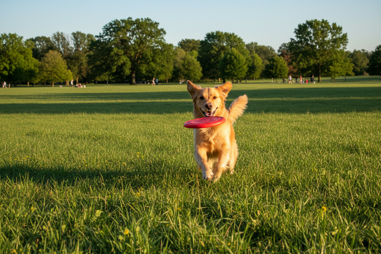 Dog playing at the park